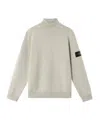 Stone Island Turtleneck Jumper With Ribbed Trims In Gray