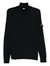 Stone Island Black Wool Turtleneck Sweater