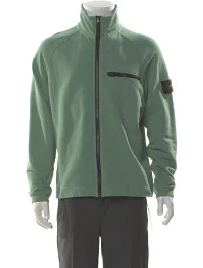 Pre-owned Stone Island Turtleneck Long Sleeve Cardigan In Green