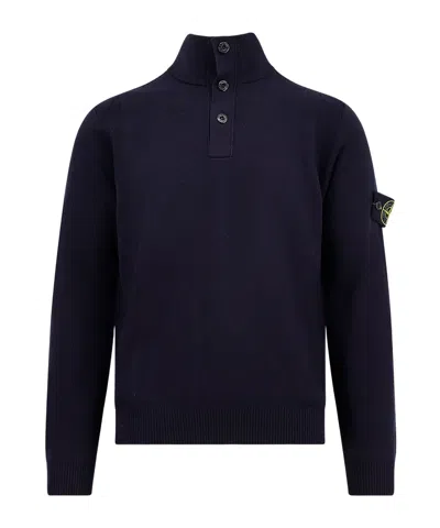 STONE ISLAND STONE ISLAND HALF-BUTTON KNITTED JUMPER