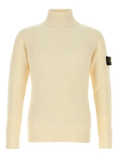 Stone Island Ivory Wool Sweater In Neutral
