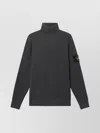 Stone Island Virgin Wool Turtleneck Sweater With Long Sleeves In Gray