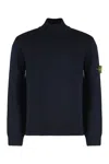 Stone Island Turtleneck Sweater In Cotton In Blue