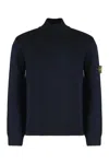 Stone Island Turtleneck Sweater In Cotton In Black