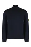 Stone Island Turtleneck Sweater In Cotton In Black