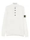 Stone Island Half-zip Jumper With Felt Trims In White