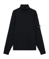 Stone Island Turtleneck Jumper With Finely Ribbed Trims In Black