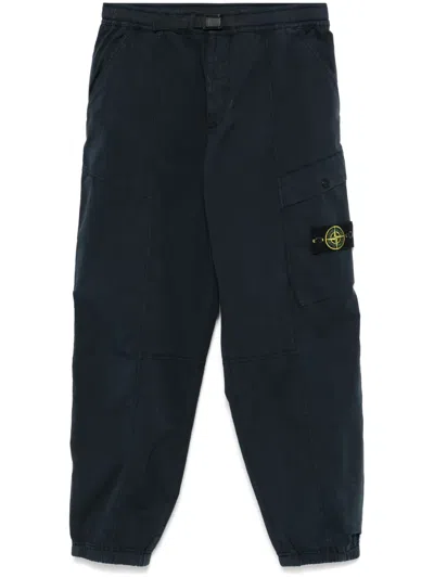 Stone Island Stretch-tc Twill Cargo Pants In Blue