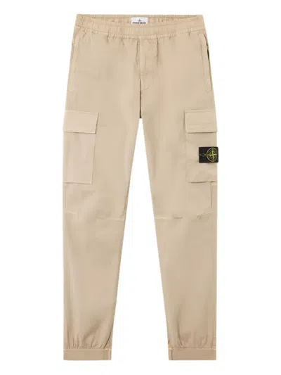 Stone Island Twill Cargo Trousers In Neutral