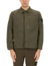 Stone Island Twill Shirt In Military Green