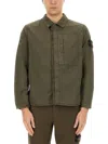 Stone Island Twill Shirt In Military Green