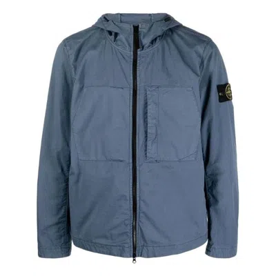 Stone Island Twill Stretch Tc Hooded Jacket 'dark Blue'