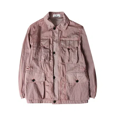 Pre-owned Stone Island Twill Stretch Tc Hooded Jacket 'pink' | Men's Size L