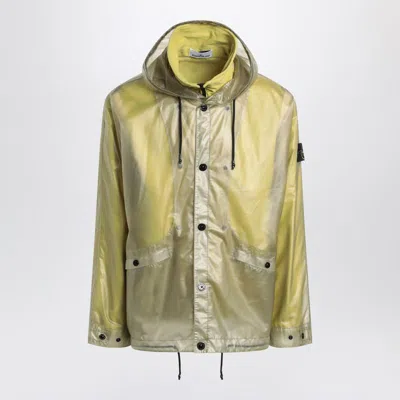 STONE ISLAND STONE ISLAND TWO-TONE FERN-COLOURED JACKET IN TRANSLUCENT