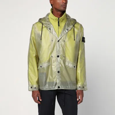 STONE ISLAND TWO-TONE FERN-COLOURED JACKET IN TRANSLUCENT POLYURETHANE