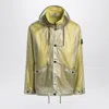 Stone Island Two-tone Fern-coloured Jacket In Translucent Polyurethane Men In Yellow