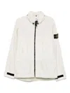 Stone Island Plated-ovd Raw-linen Jacket In White