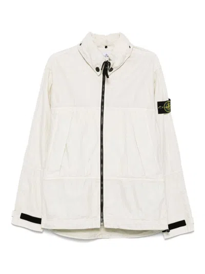 Stone Island Plated-ovd Raw-linen Jacket In Neutral