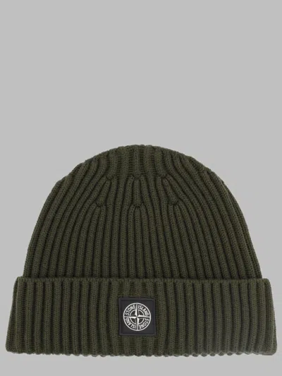 Stone Island Unisex Kids Beanie Rws In Green