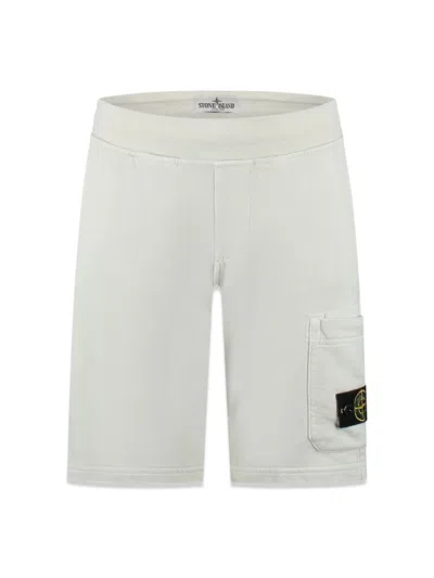 Stone Island Unisex Mini Sweatshirt Shorts In White