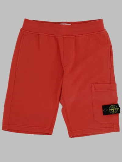 Stone Island Unisex Mini Sweatshirt T-shirt Bermuda In Orange