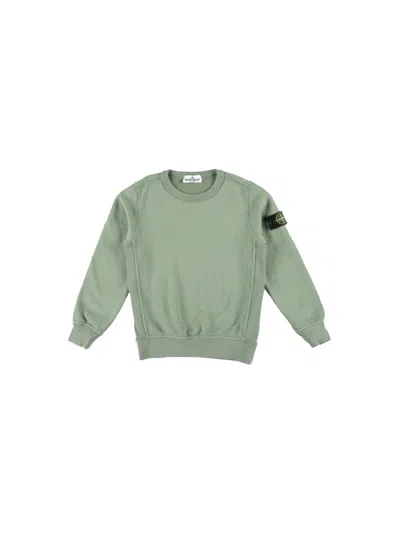 Stone Island Unisex Mini Sweatshirt With Patch Logo In Green