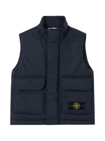 Stone Island Unisex Mini Vest For Kids In Blue