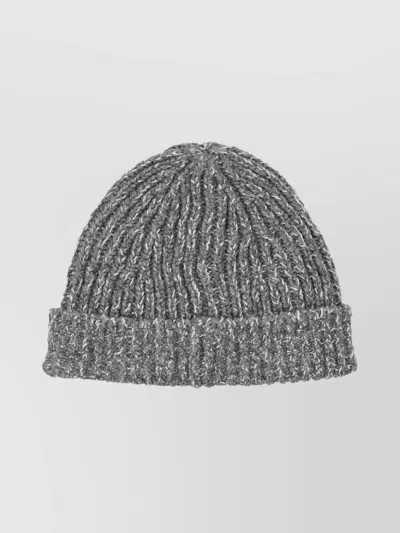 Stone Island Urban Wool Beanie Ribbed Cuff In Brown
