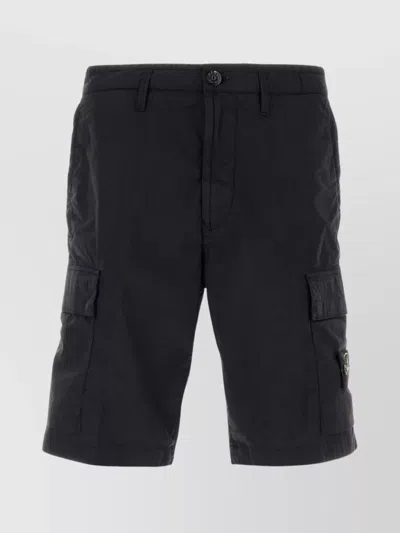 Stone Island Utility Cargo Shorts Featuring Multiple Pockets In Black