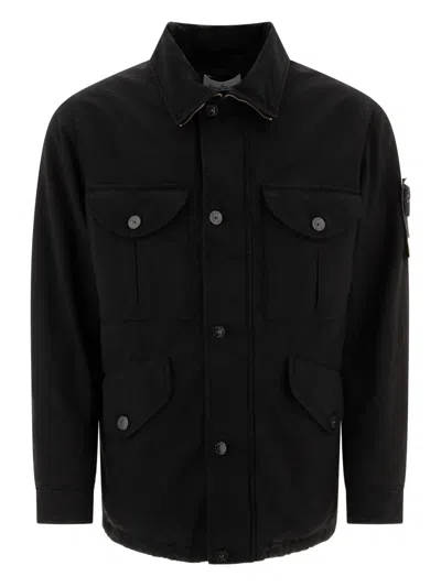 Stone Island Utility Shirt Jacket In Black
