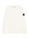 Stone Island Vanis Brushed Heavy Cotton Jersey In White
