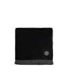 Stone Island Vanisé-knit Wool Scarf In Black