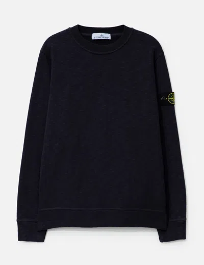 STONE ISLAND VANISÉ BRUSHED HEAVY COTTON JERSEY CREWNECK SWEATSHIRT