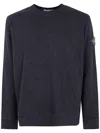 Stone Island Vanisé Brushed Heavy Cotton Jersey Garment Dyed Sweatshir In Black