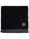 Stone Island Vanisé-knit Wool Scarf In Grey