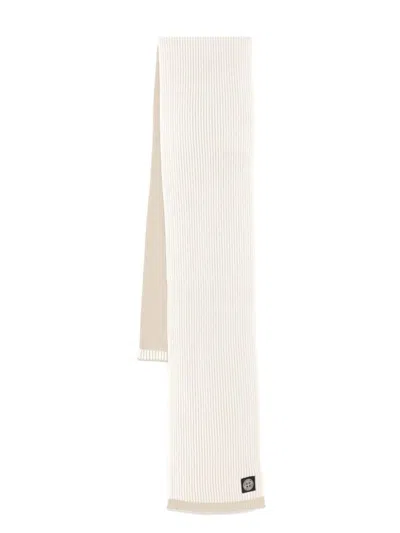 Stone Island Vanisé Full Rib Rws Wool Scarf In Neutrals