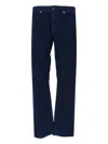 Stone Island Five-pocket Trousers With Belt Loops And Contrast Stitching In Blue