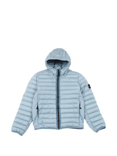 Stone Island Vera Piuma Hooded Coat In Blue