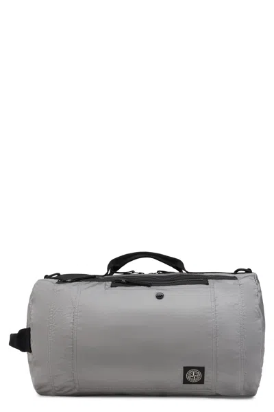 Stone Island Versatile Duffel Handbag With Removable Shoulder Strap - 45 Cm In Gray