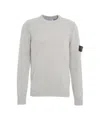 Stone Island All-over Ribbed Grey Wool Sweater In Gray