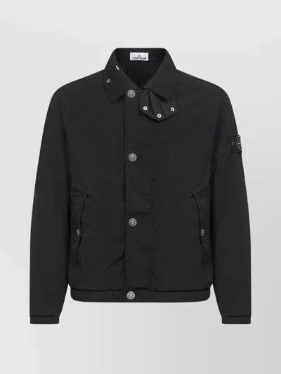 Stone Island Versatile Utility Jacket Adjustable Features In Black
