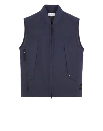 Stone Island Vest Blue Polyester, Elastane