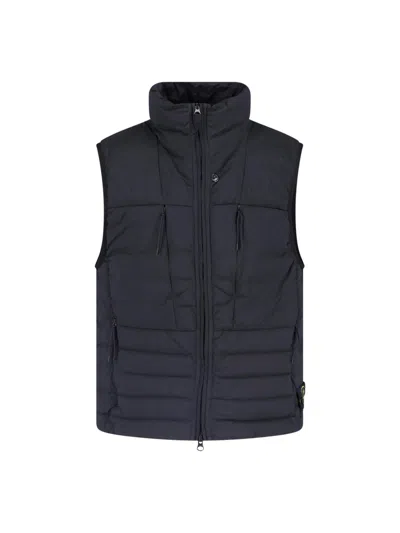 Stone Island Vest "seamless Tunnel" In Blue