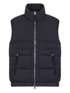 Stone Island Black Lightweight Stretch Nylon Fabric Padded Vest In Blue