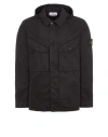 Stone Island Lightweight Jacket Black Cotton In Noir