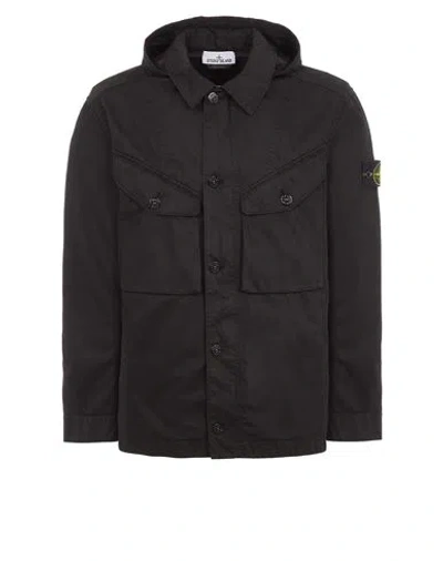 Stone Island Lightweight Jacket Black Cotton In Noir