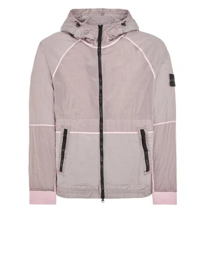 Stone Island Veste Légère Rose Polyamide, Polyuréthane Étalé In Pink