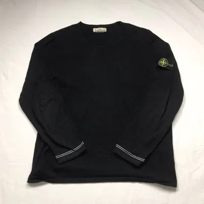 Pre-owned Stone Island Vintage  Knit Patch Long Sleeve Black