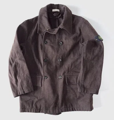 Pre-owned Stone Island Vintage  Sailor Wool Coat In Brown