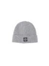Stone Island Virgin Wool Beanie In Gray